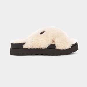 NEW UGG Fuzz Sugar Cross Slide Sandal Slippers